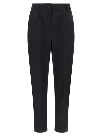 Kiton Black Cotton Casual Pants