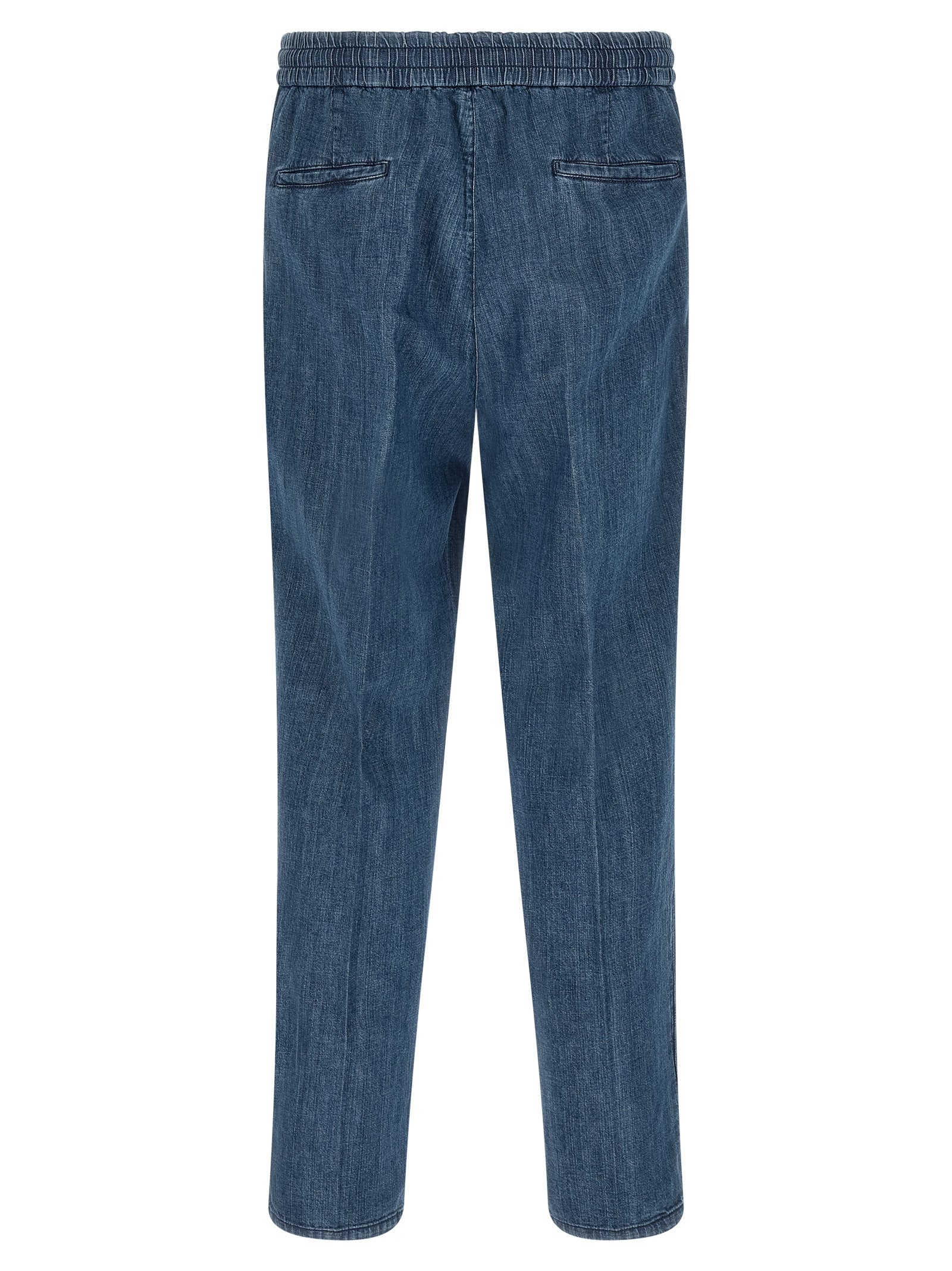 Jeans by Brunello Cucinelli for men in denim cotton blue features an refined tailoring silhouette, showcasing a premium relaxed-fit with a and long cut for a refined tailoring look.