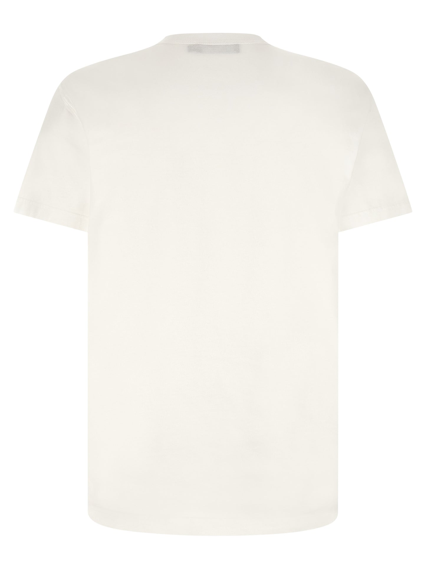 T-Shirt by Dolce & Gabbana for men in leather & cotton white showcases a chic silhouette, artfully detailed with a chic crew neckline and for a chic finish.