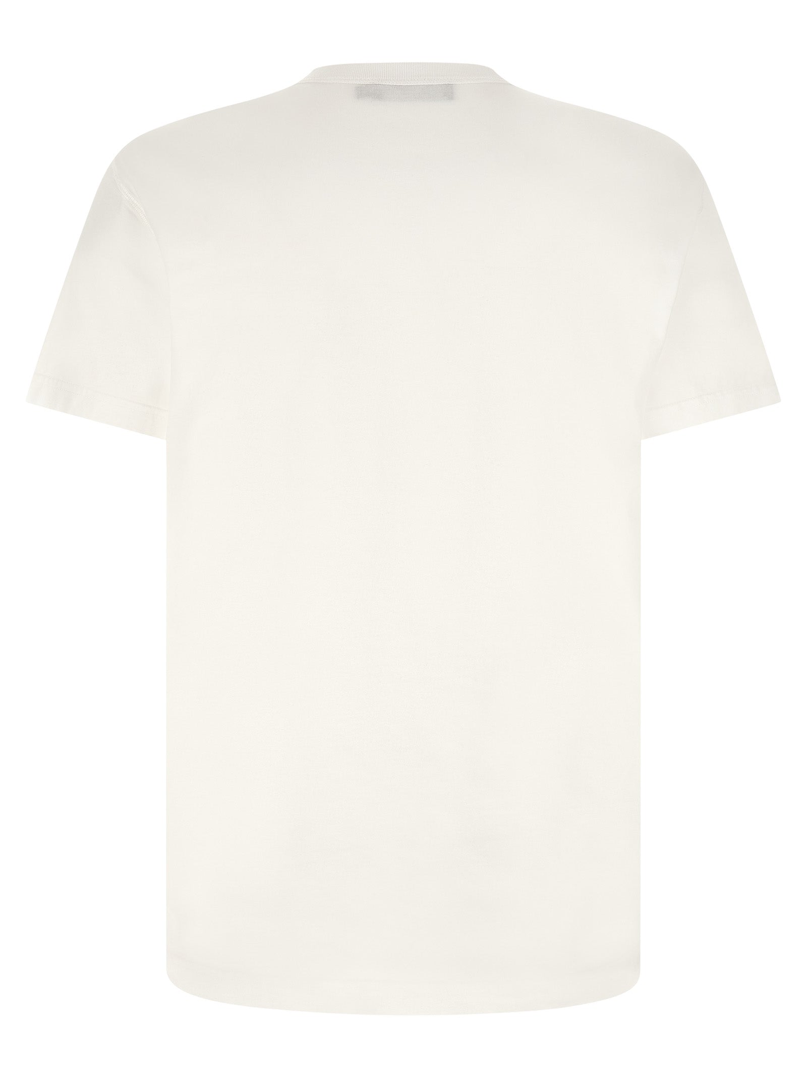 T-Shirt by Dolce & Gabbana for men in leather & cotton white showcases a chic silhouette, artfully detailed with a chic crew neckline and for a chic finish.