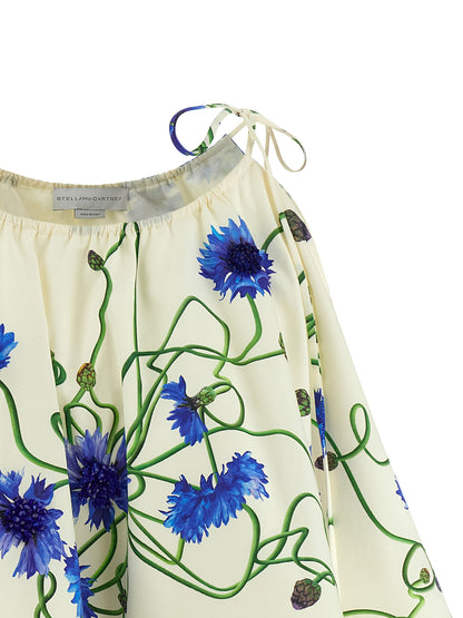Blouse by Stella McCartney for women in organic cotton blue & print showcases a sleek silhouette, elegantly detailed with a sleek round neckline and for a sleek finish.