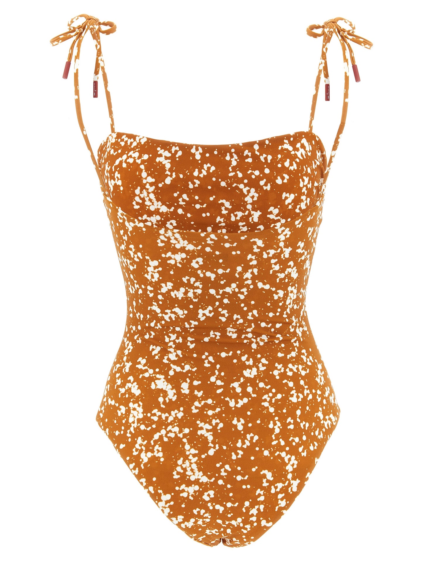 One-Piece Swimsuit by Kiton for women in stretch polyamide brown showcases a couture inspired silhouette from the Women's Stretch Polyamide One-Piece Swimsuit collection, featuring a couture inspired cut designed for a couture inspired and couture inspired poolside look.