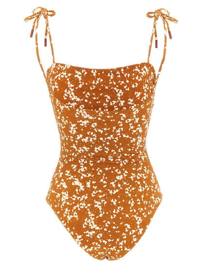One-Piece Swimsuit by Kiton for women in stretch polyamide brown showcases a couture inspired silhouette from the Women's Stretch Polyamide One-Piece Swimsuit collection, featuring a couture inspired cut designed for a couture inspired and couture inspired poolside look.