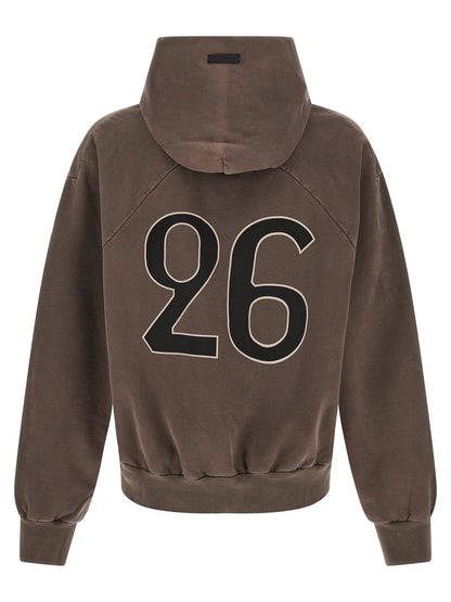 Fear Of God Men's Cotton Sweatshirt Hoodie - Brown Print