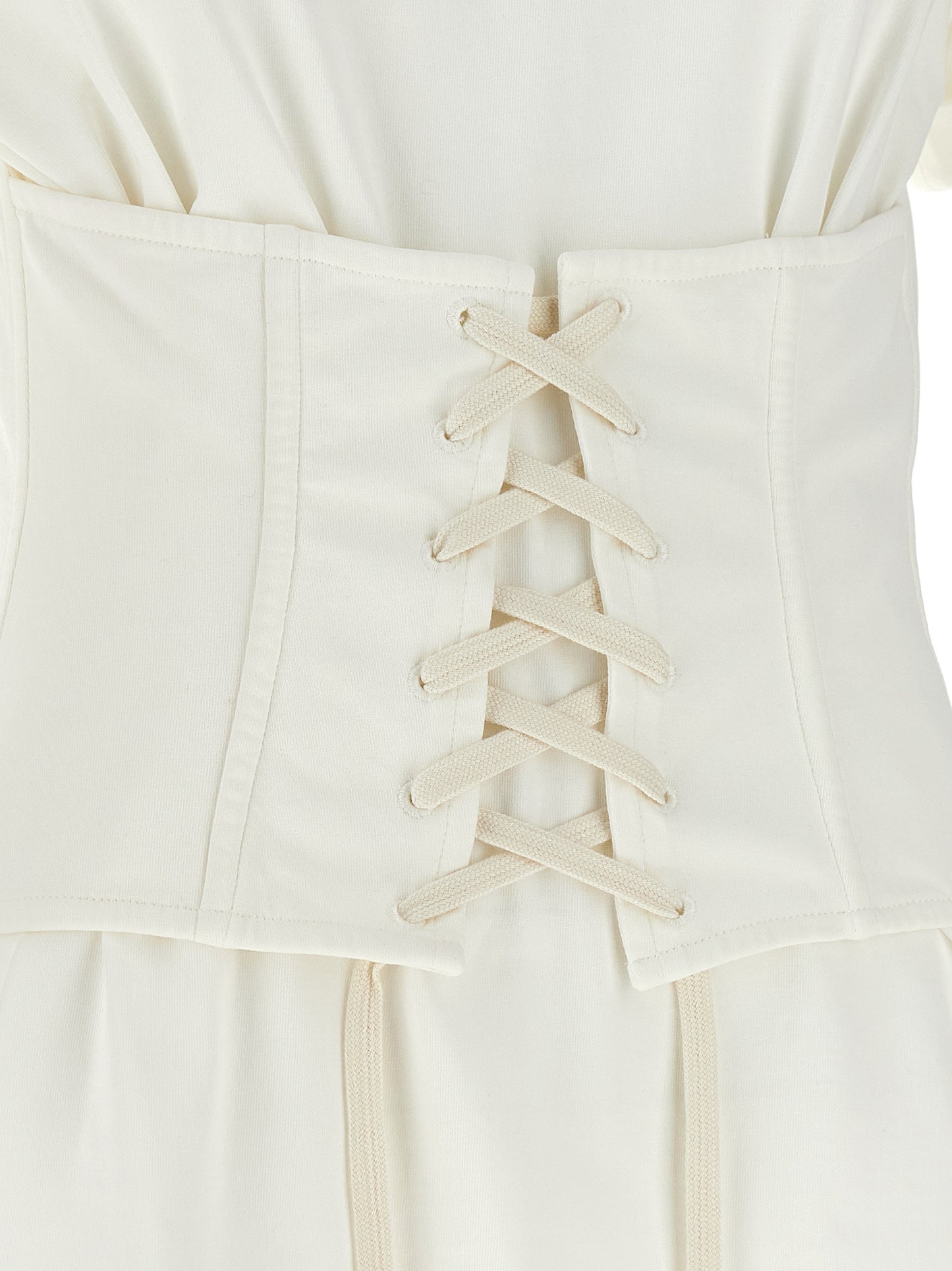 Corset Top by Alexander McQueen for women in cotton white showcases a perennial silhouette, artfully detailed with a design and a perennial .