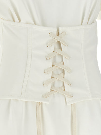 Corset Top by Alexander McQueen for women in cotton white showcases a perennial silhouette, artfully detailed with a design and a perennial .