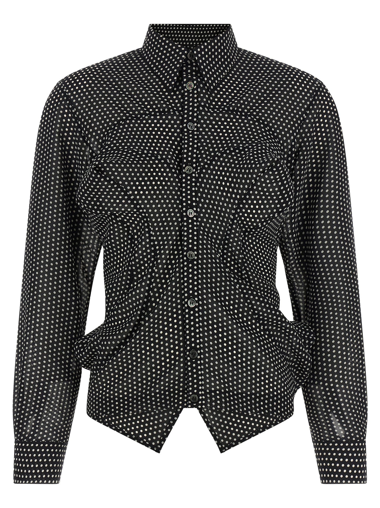 Junya Watanabe Women's Silk & Polyester Blouse - Bicolour Black White