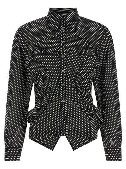 Junya Watanabe Women's Silk & Polyester Blouse - Bicolour Black White