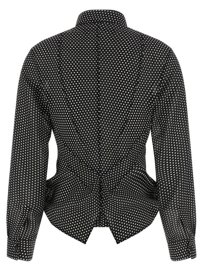 Junya Watanabe Women's Silk & Polyester Blouse - Bicolour Black White