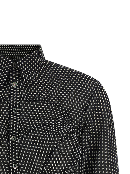 Junya Watanabe Women's Silk & Polyester Blouse - Bicolour Black White