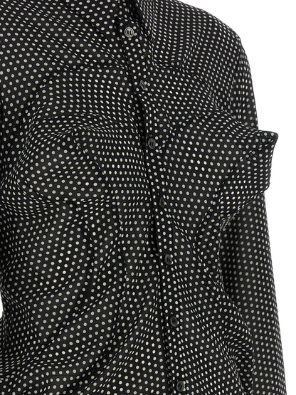 Junya Watanabe Women's Silk & Polyester Blouse - Bicolour Black White