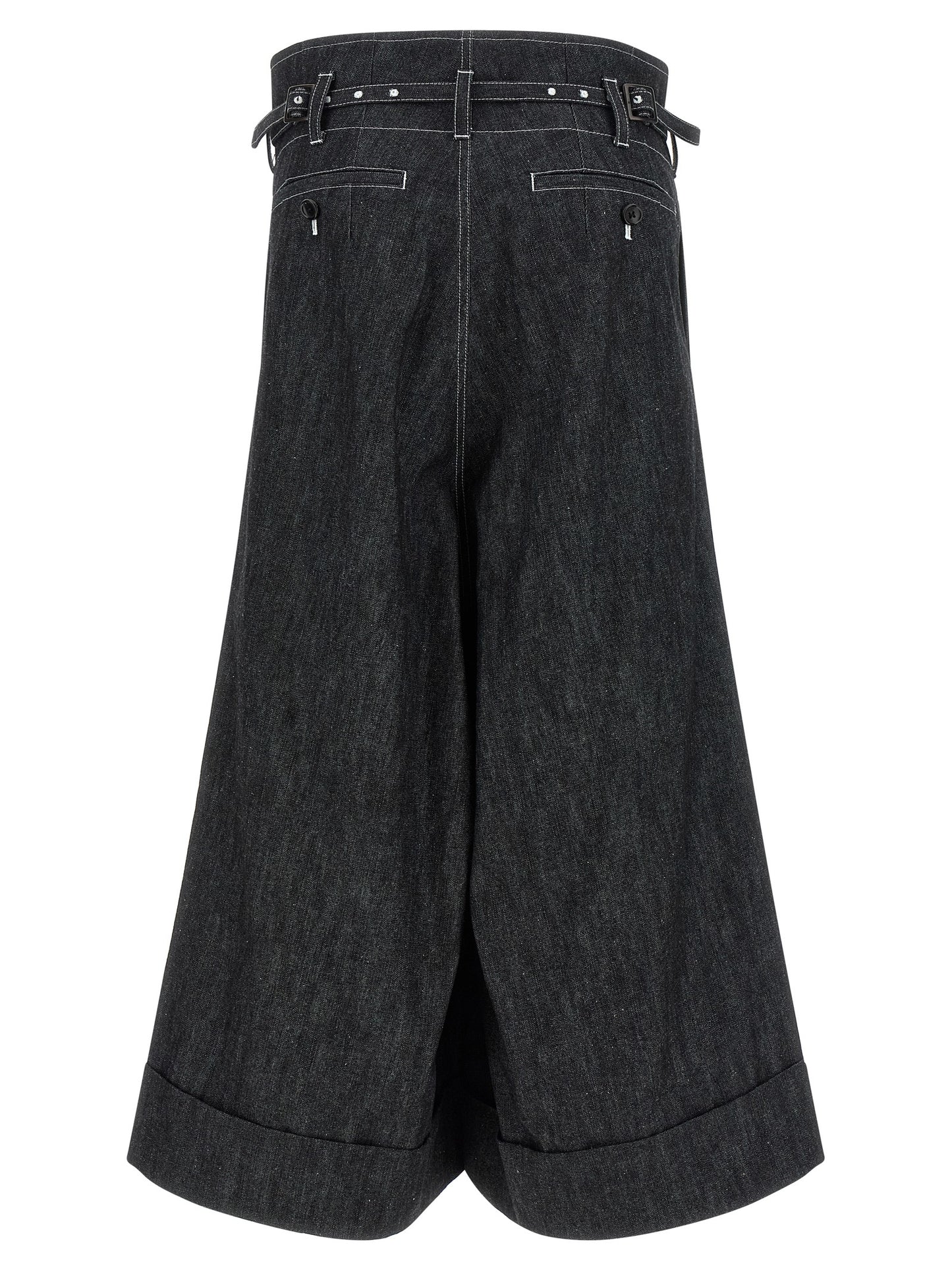 Denim Shorts by Junya Watanabe for women in denim cotton black features an effortlessly on trend silhouette, showcasing a effortlessly on trend flared & wide and short cut with a comfortable high rise for a refined look.