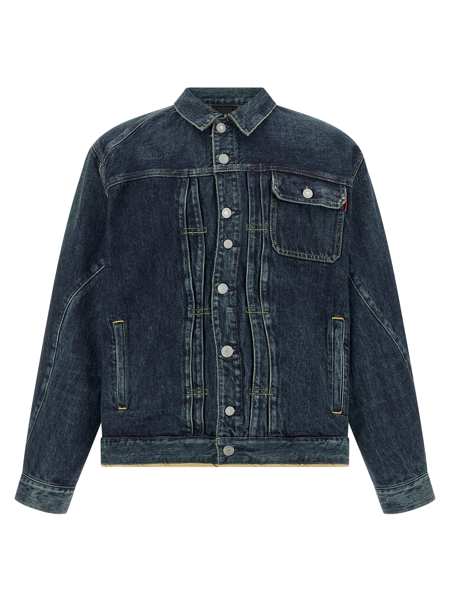 Trucker Jacket by Undercover for men in denim cotton blue features an on trend silhouette, showcasing refined pockets and a sophisticated shirt-collar neckline for a truly on trend finish.