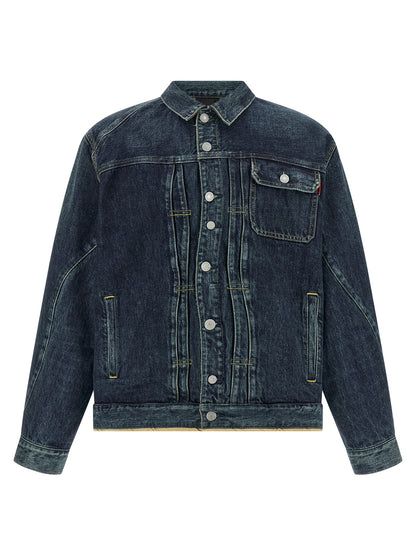 Trucker Jacket by Undercover for men in denim cotton blue features an on trend silhouette, showcasing refined pockets and a sophisticated shirt-collar neckline for a truly on trend finish.