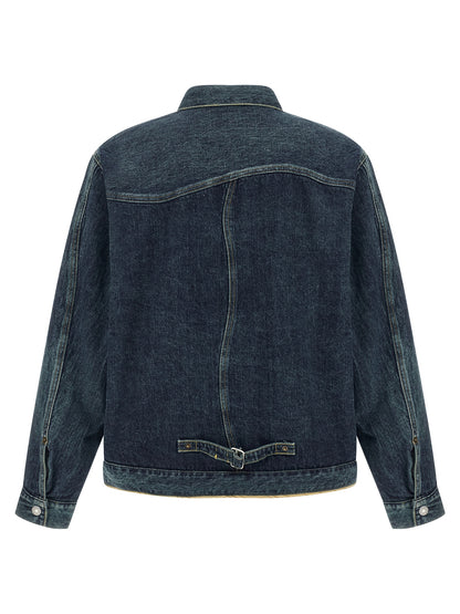 Trucker Jacket by Undercover for men in denim cotton blue features an contemporary silhouette, showcasing a sophisticated shirt-collar neckline and contemporary pockets for a truly refined look.