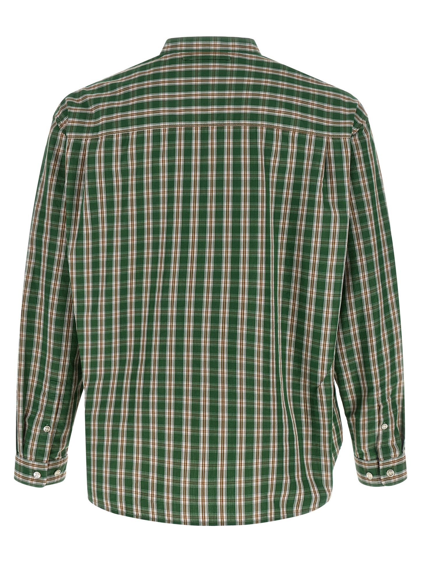 Undercover Men's Mandarin Neck Cotton Polyester Blouse - Bicolour Green Print