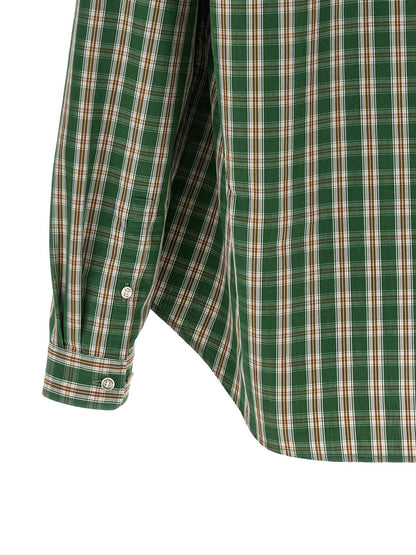 Undercover Men's Mandarin Neck Cotton Polyester Blouse - Bicolour Green Print