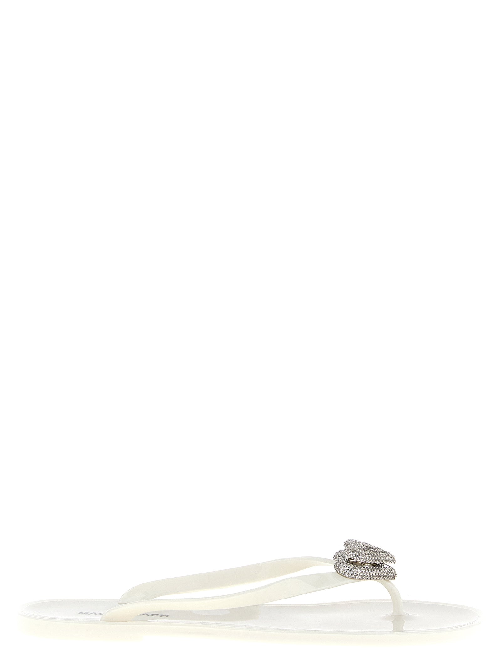 Sliders Sandals Flat Shoes by MACH & MACH for women in pvc white showcases a dynamic silhouette, artfully capturing Aren Heart Women's PVC Sliders Sandals Flat Shoes through its distinctive and elegant .