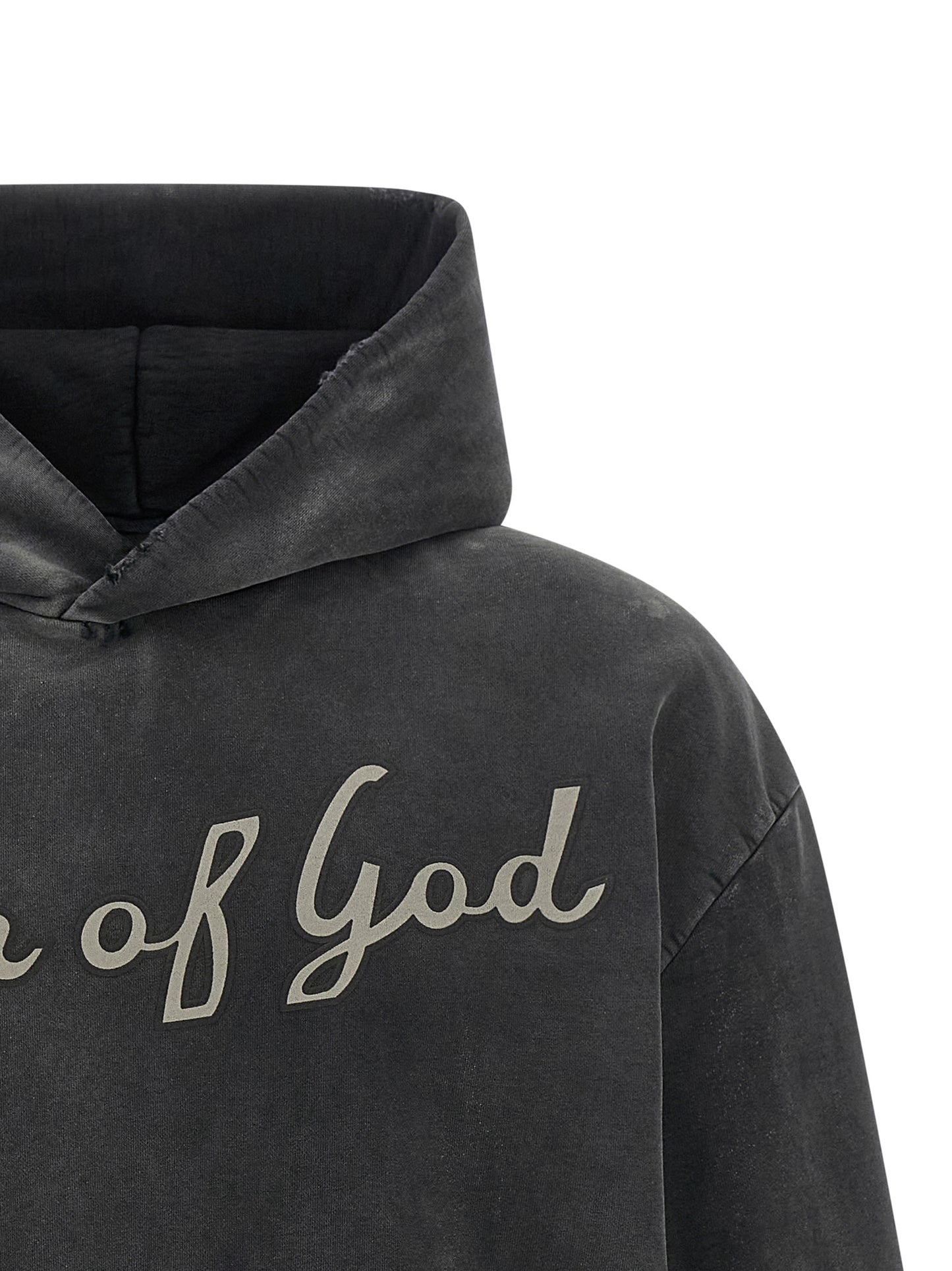Sweatshirt Hoodie by Fear Of God for men in cotton black & print features an avant-garde silhouette, showcasing a sophisticated hooded neckline and detail for a truly avant-garde finish.