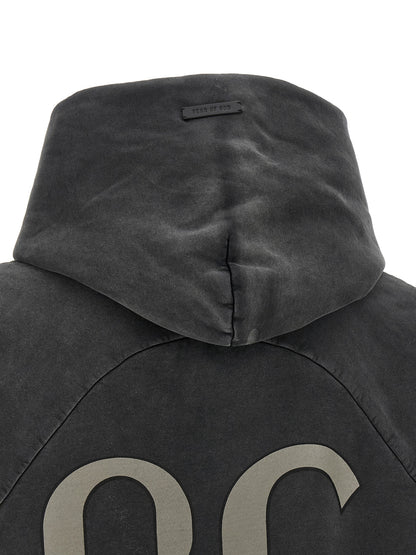 Sweatshirt Hoodie by Fear Of God for men in cotton black & print features a slouchy chic silhouette, detailed with a slouchy chic and a signature for an elevated aesthetic.