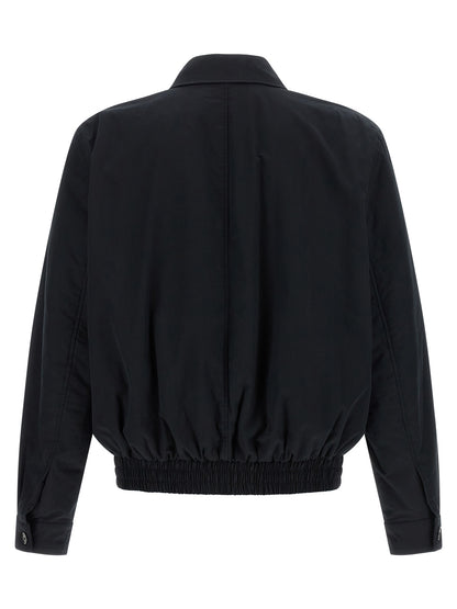 Windbreaker Jacket by Saint Laurent for men in cotton & silk black features an stylish silhouette, showcasing a sophisticated and performance-driven pockets & windproof for a premium, stylish look.