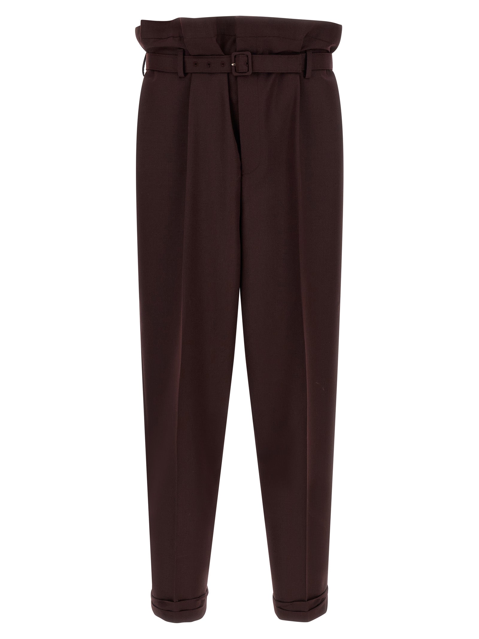 Trousers by Saint Laurent for men in mohair wool purple features an sartorial silhouette, showcasing a precise and long with a sartorial for a refined look.