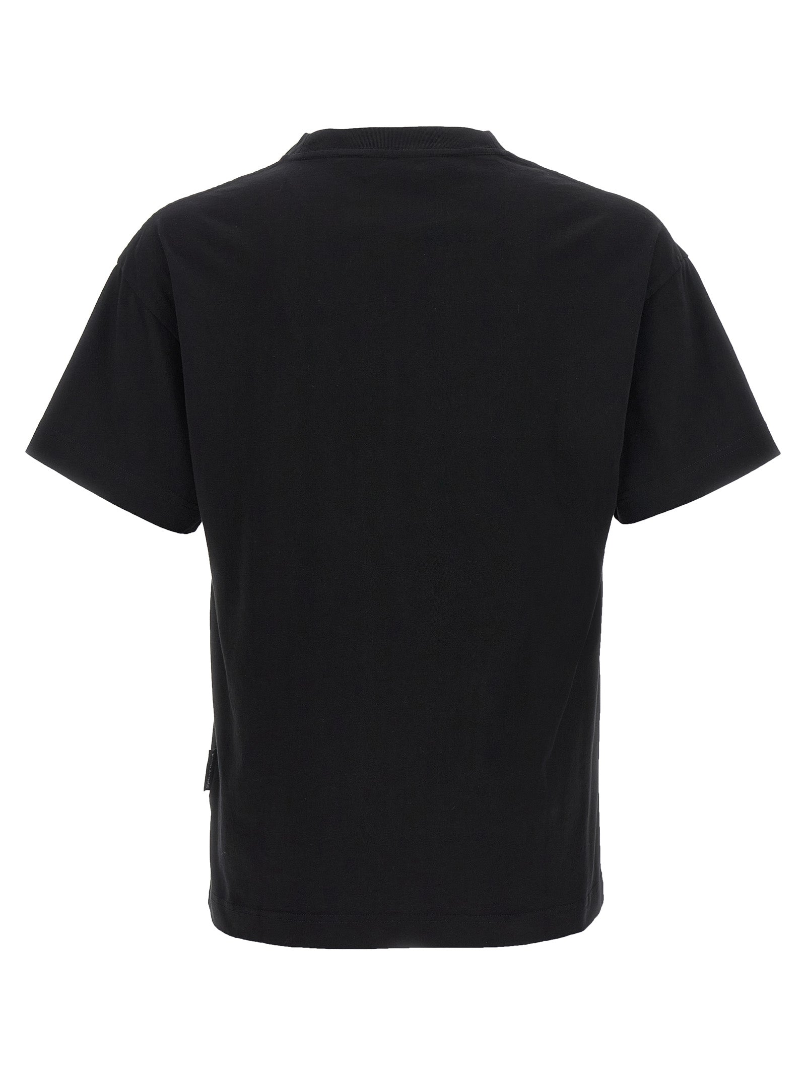 T-Shirt by Palm Angels for men in cotton black & print showcases a chic silhouette, artfully detailed with a chic crew neckline and for a chic finish.