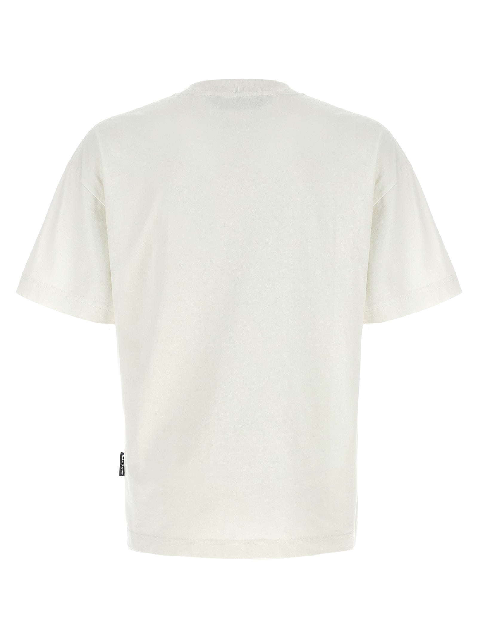 T-Shirt by Palm Angels for men in cotton white & print features a plush silhouette, showcasing a sophisticated crew neckline and for a truly plush finish.