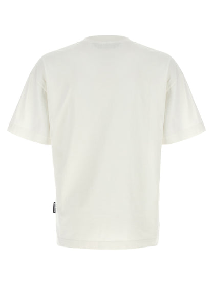 T-Shirt by Palm Angels for men in cotton white & print features a plush silhouette, showcasing a sophisticated crew neckline and for a truly plush finish.