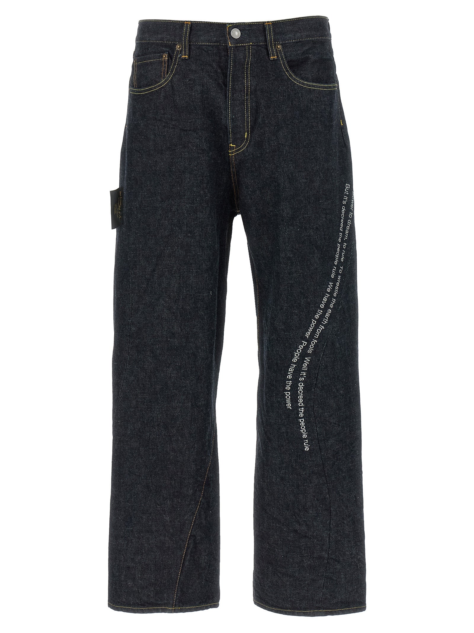 Jeans by Undercover for men in cotton denim blue features an refined tailoring silhouette, showcasing a premium wide with a and long cut for a refined tailoring look.