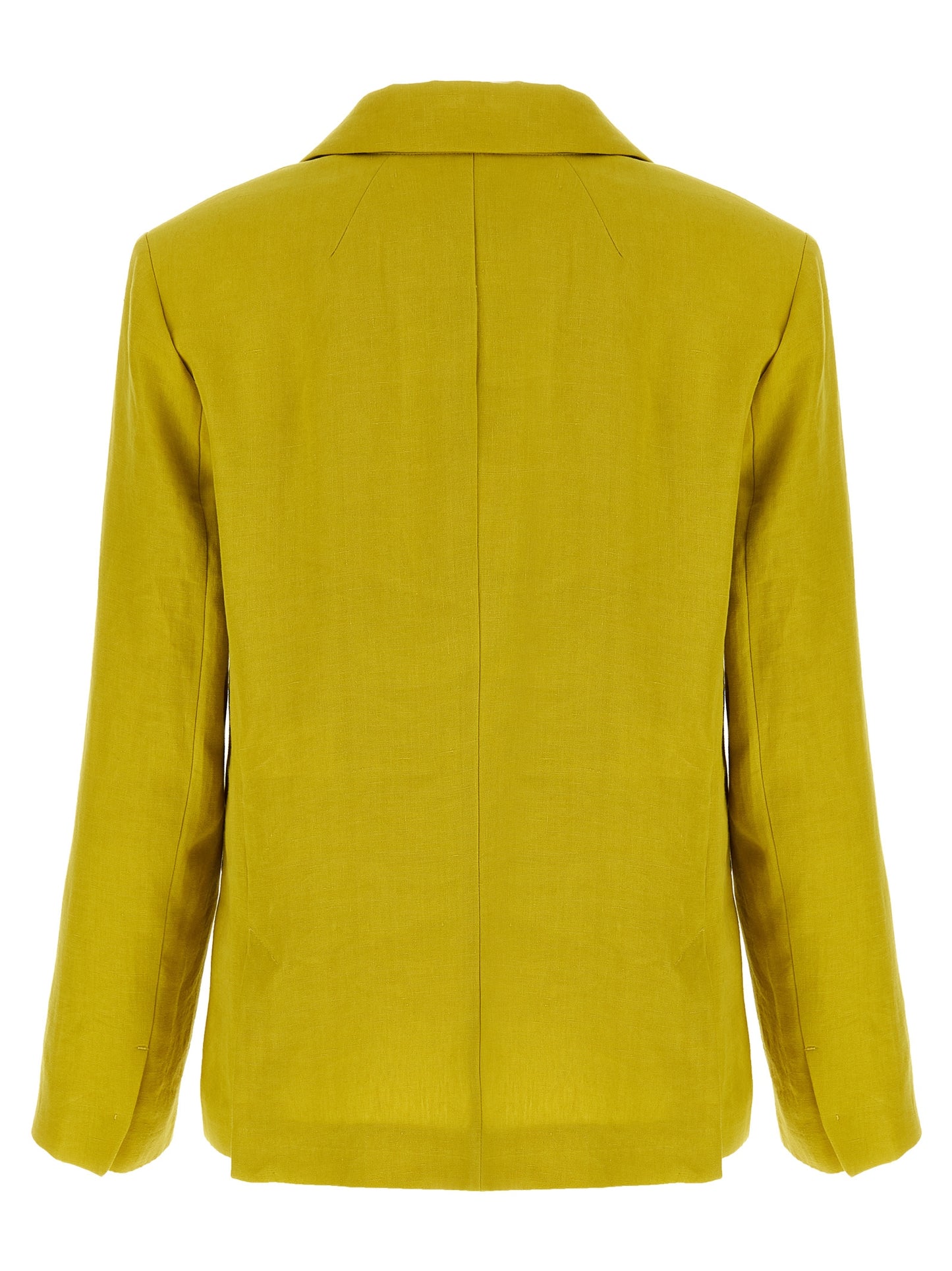 Blazer by S Max Mara for women in linen & canvas bicolour, horn & yellow showcases a discerning silhouette, elegantly detailed with a sophisticated and premium for a truly discerning finish.