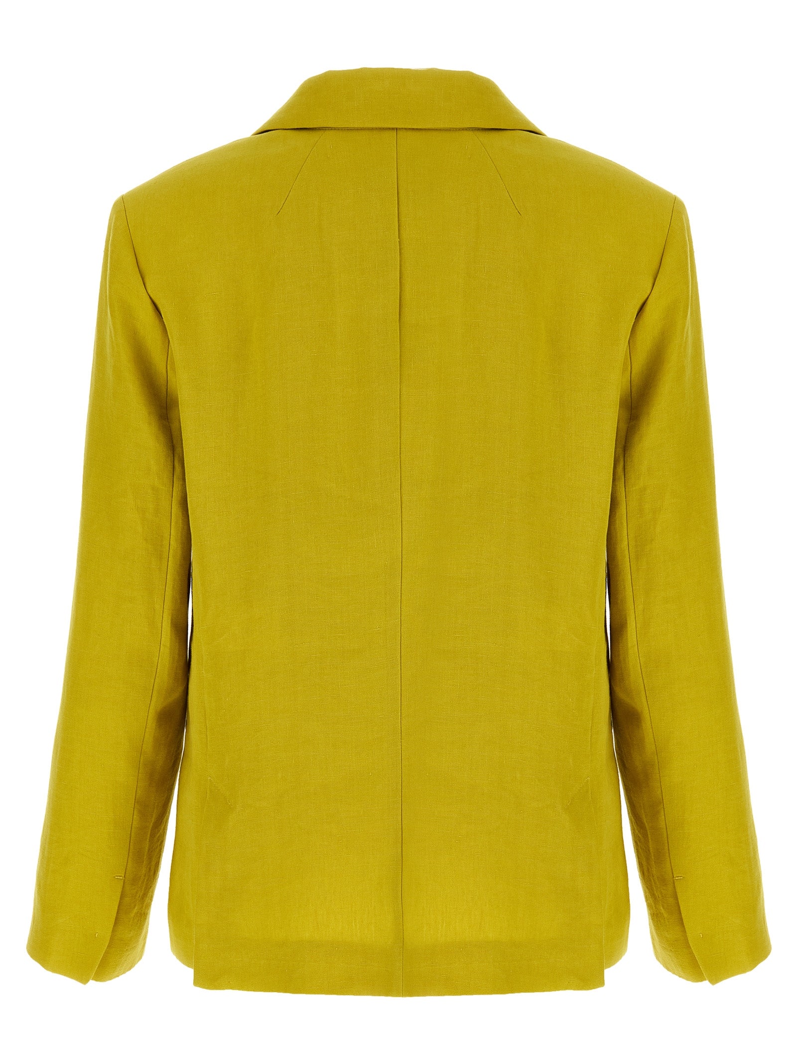 Blazer by S Max Mara for women in linen & canvas bicolour, horn & yellow showcases a discerning silhouette, elegantly detailed with a sophisticated and premium for a truly discerning finish.
