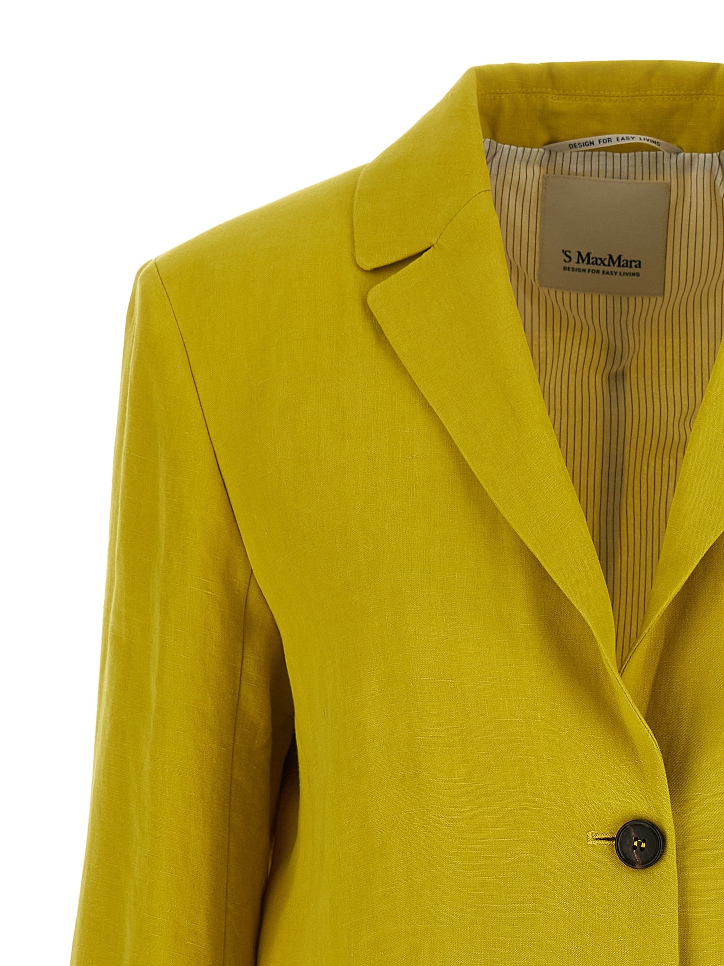 Blazer by S Max Mara for women in linen & canvas bicolour, horn & yellow features an stylish silhouette, showcasing a sophisticated and stylish for a truly stylish finish.