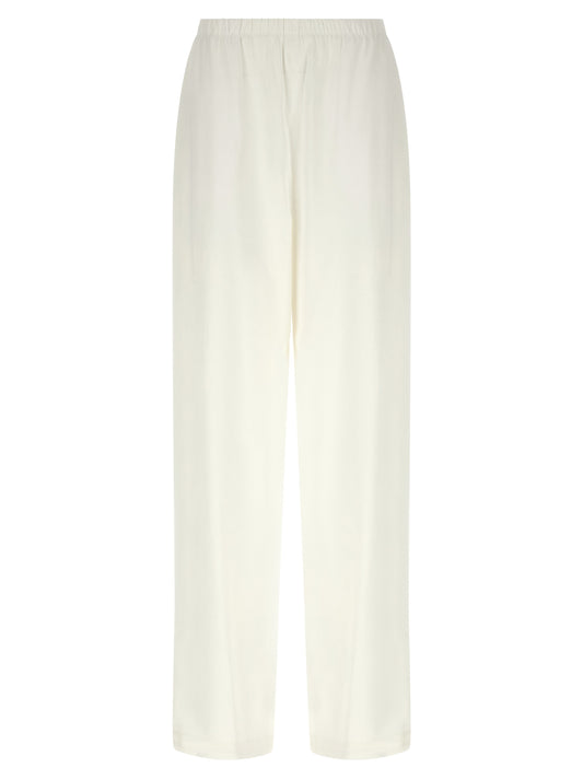 Casual Pants by Max Mara for women in viscose & linen white features an sophisticated and straight-leg & wide with a precise long, creating a sophisticated and sophisticated silhouette.
