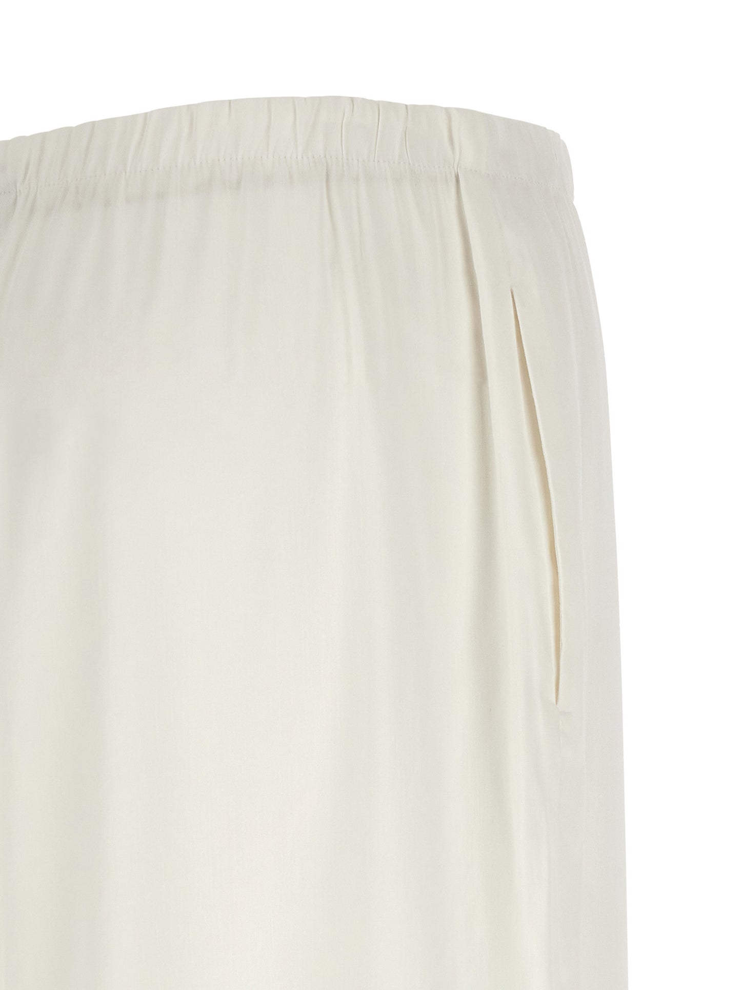 Casual Pants by Max Mara for women in viscose & linen white presents a tailored silhouette, showcasing a tailored straight-leg & wide and long cut with a refined for a truly tailored aesthetic.