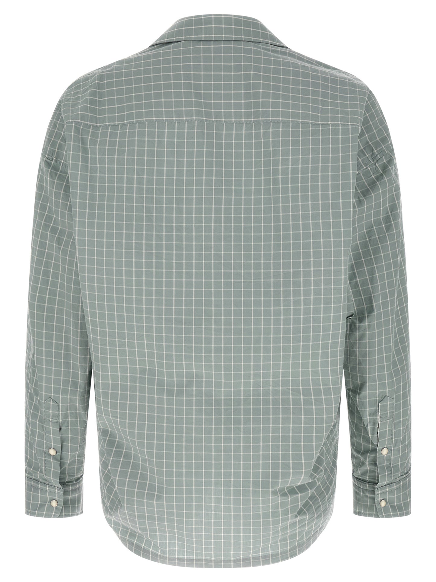 Shirt by Maison Mihara Yasuhiro for men in cotton light-blue, patterned & checked, featuring a nuanced and nuanced for a sophisticated finish.