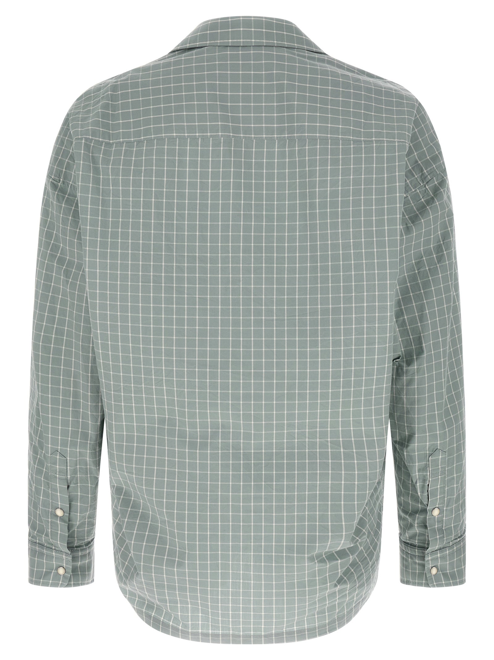Shirt by Maison Mihara Yasuhiro for men in cotton light-blue, patterned & checked, featuring a nuanced and nuanced for a sophisticated finish.