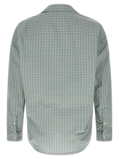 Shirt by Maison Mihara Yasuhiro for men in cotton light-blue, patterned & checked, featuring a nuanced and nuanced for a sophisticated finish.