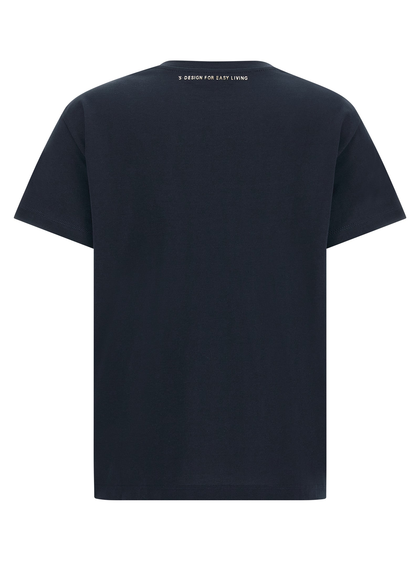 T-Shirt by S Max Mara for women in cotton blue & print showcases a chic silhouette, artfully detailed with a chic crew neckline and for a chic finish.