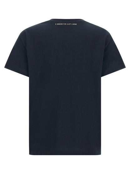 T-Shirt by S Max Mara for women in cotton blue & print showcases a chic silhouette, artfully detailed with a chic crew neckline and for a chic finish.