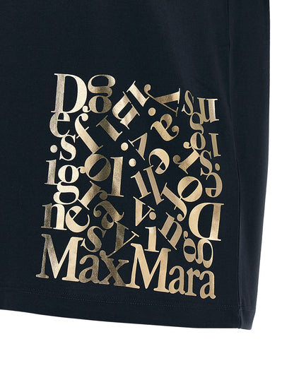 T-Shirt by S Max Mara for women in cotton blue & print showcases a dramatic silhouette, elegantly detailed with a dramatic and for a truly dramatic finish.