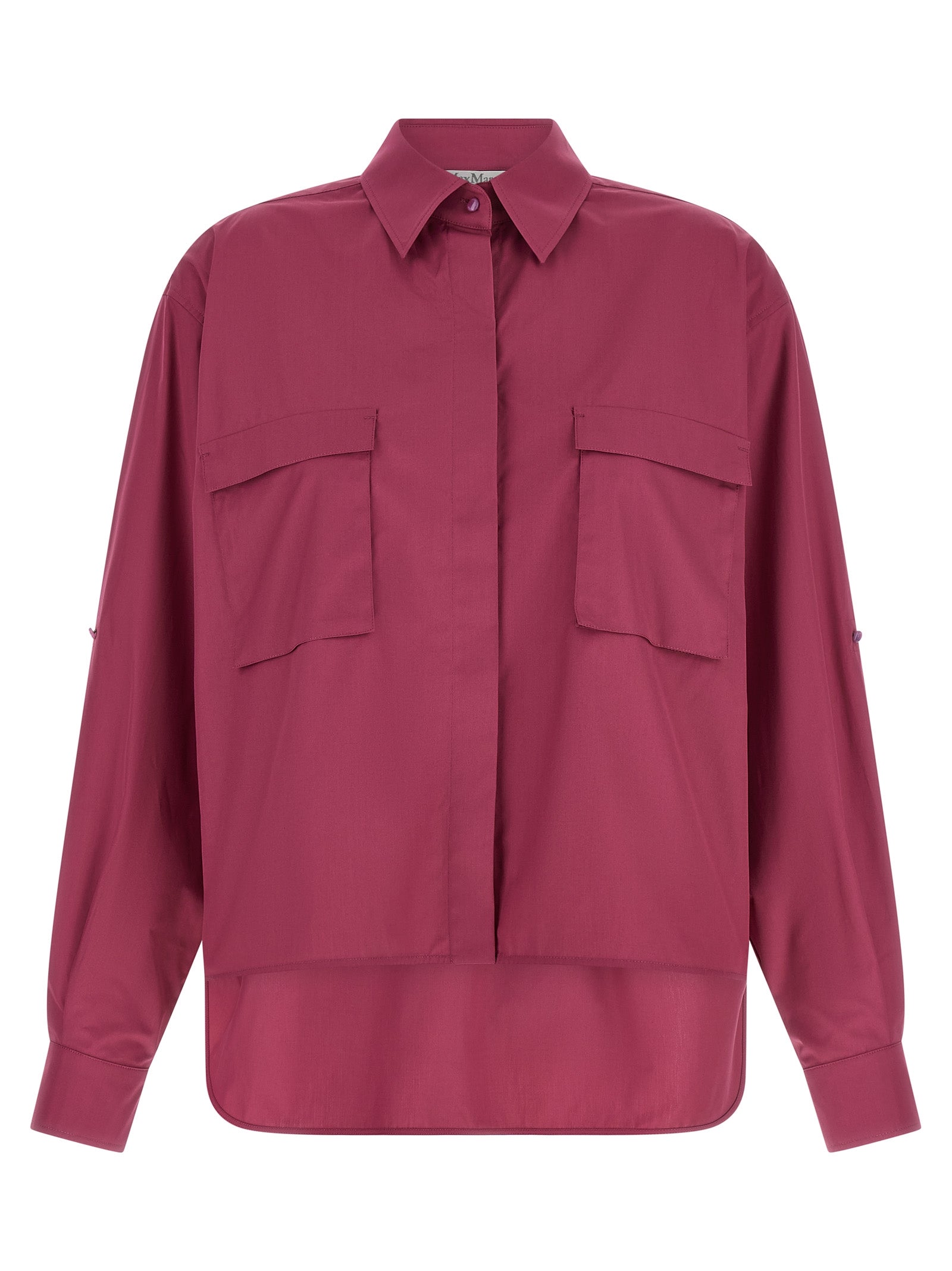 Blouse by Max Mara for women in cotton fuchsia showcases a sublime silhouette, artfully detailed with a sublime and long-sleeve for a sophisticated, sublime finish.