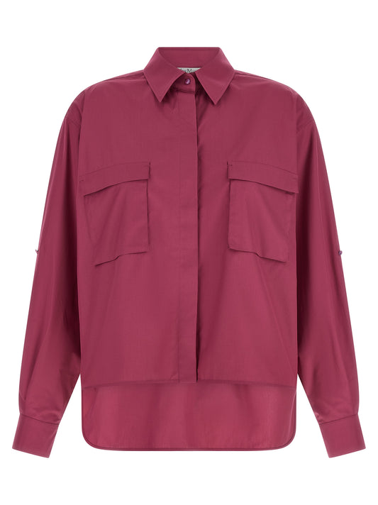 Blouse by Max Mara for women in cotton fuchsia showcases a sublime silhouette, artfully detailed with a sublime and long-sleeve for a sophisticated, sublime finish.