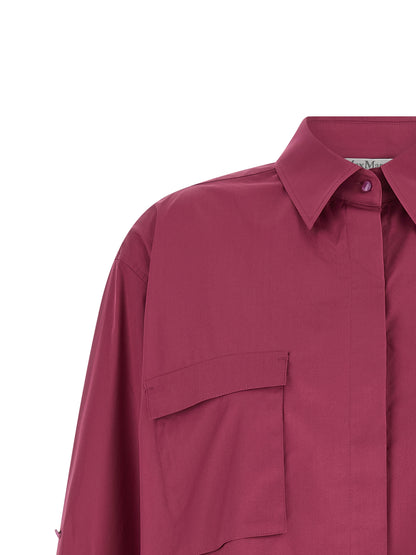 Blouse by Max Mara for women in cotton fuchsia, featuring a nuanced and nuanced for a sophisticated finish.