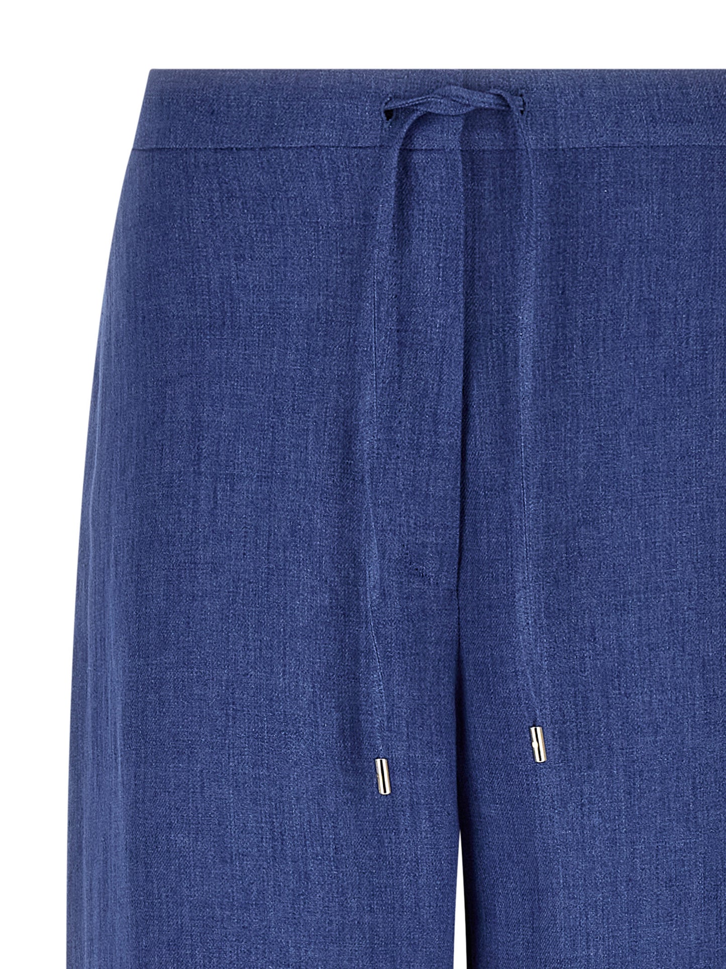 Trousers by Max Mara for women in linen blue features an on trend silhouette, showcasing a sophisticated straight-leg, relaxed-fit & wide with a long and for an on trend finish.
