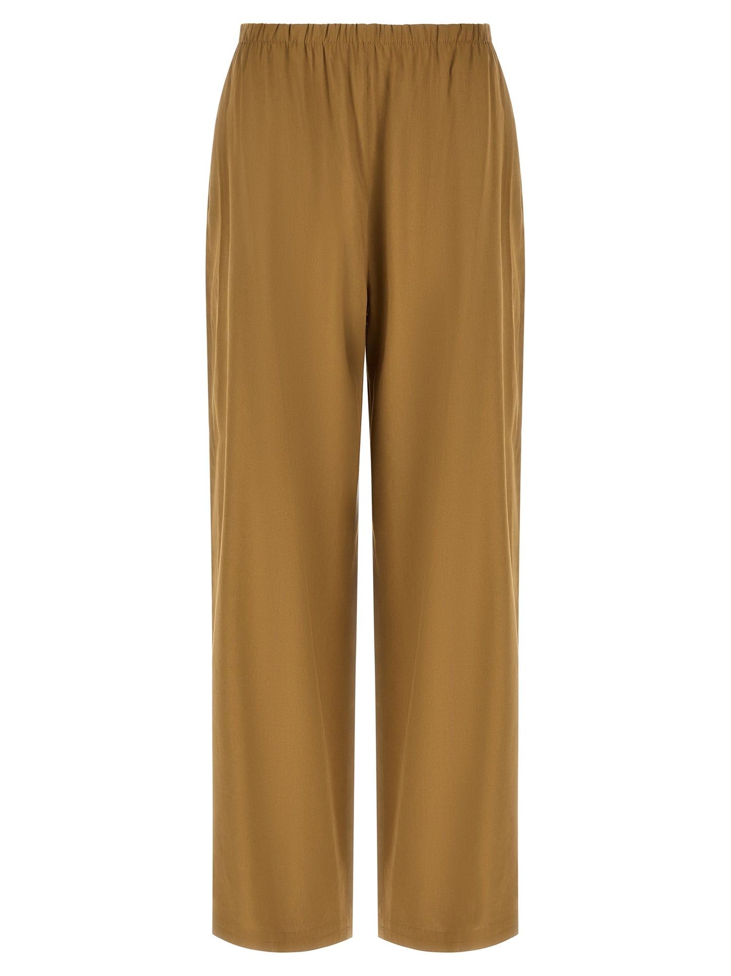Trousers by Max Mara for women in linen & viscose beige features a artisanal silhouette, showcasing a sophisticated straight-leg & wide with a long and for a artisanal finish.