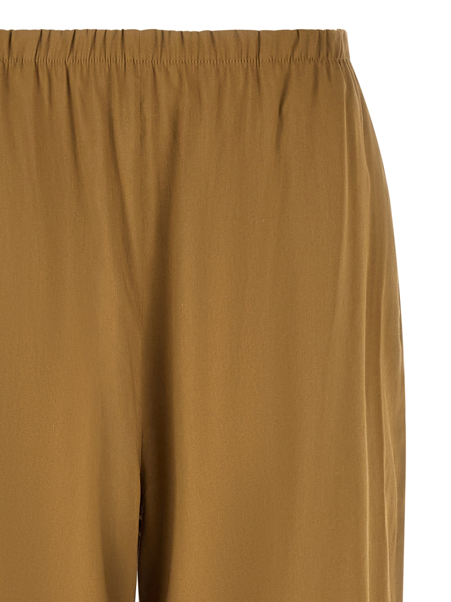 Trousers by Max Mara for women in linen & viscose beige presents a smart silhouette, meticulously detailed with a smart straight-leg & wide, a smart long, and a smart .