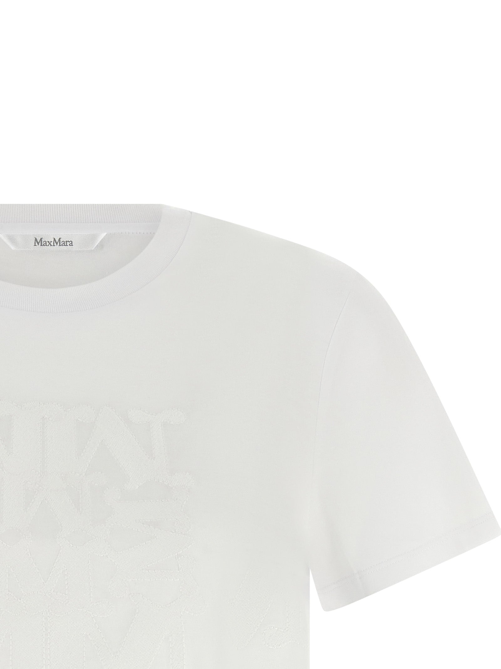 T-Shirt by Max Mara for women in cotton white features an on trend silhouette, perfectly showcasing a on trend and crew neckline for an elevated aesthetic.