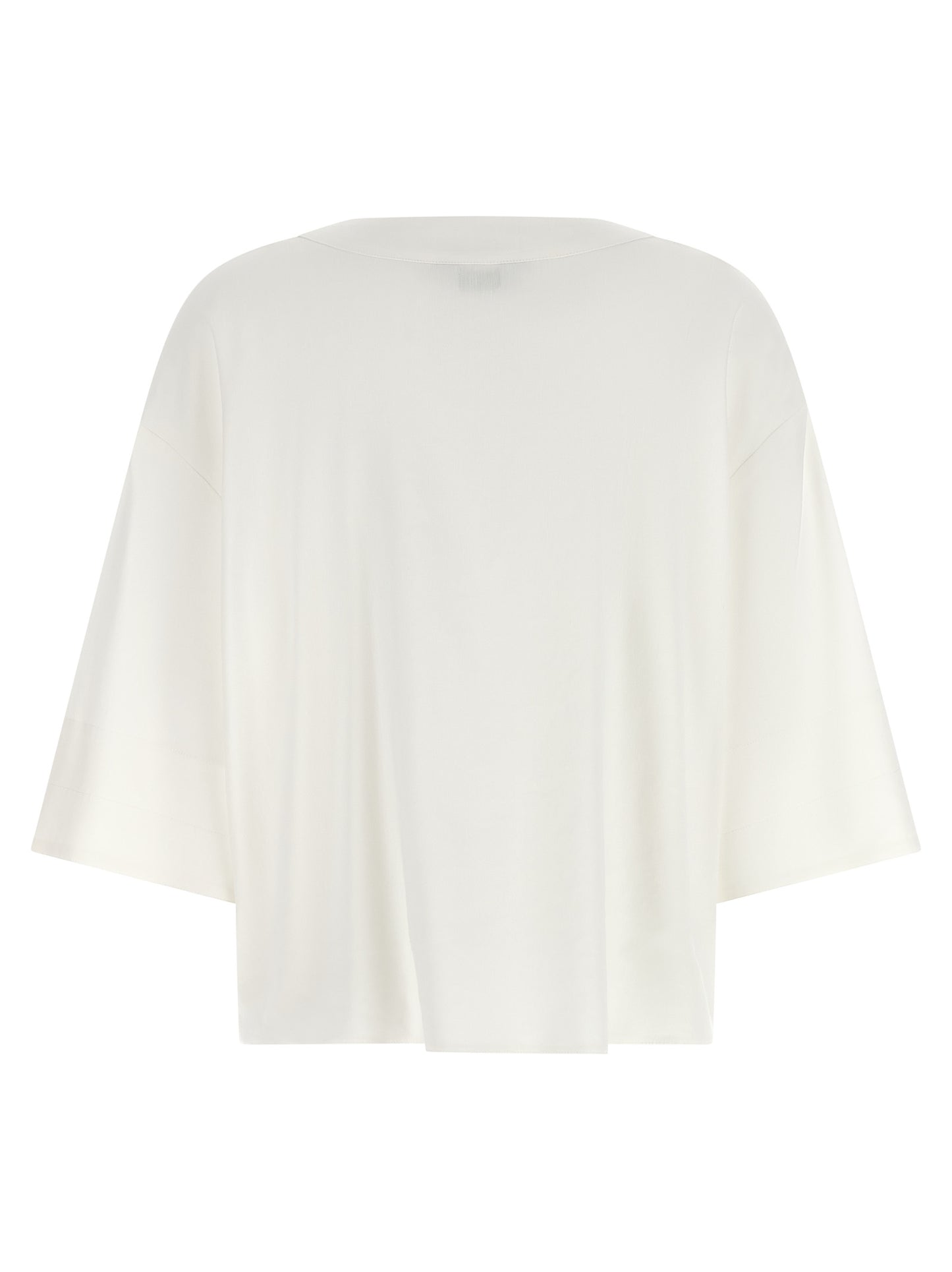 Blouse by Max Mara for women in viscose & linen white features an polished silhouette, showcasing a sophisticated boat neckline and detail for a truly polished finish.