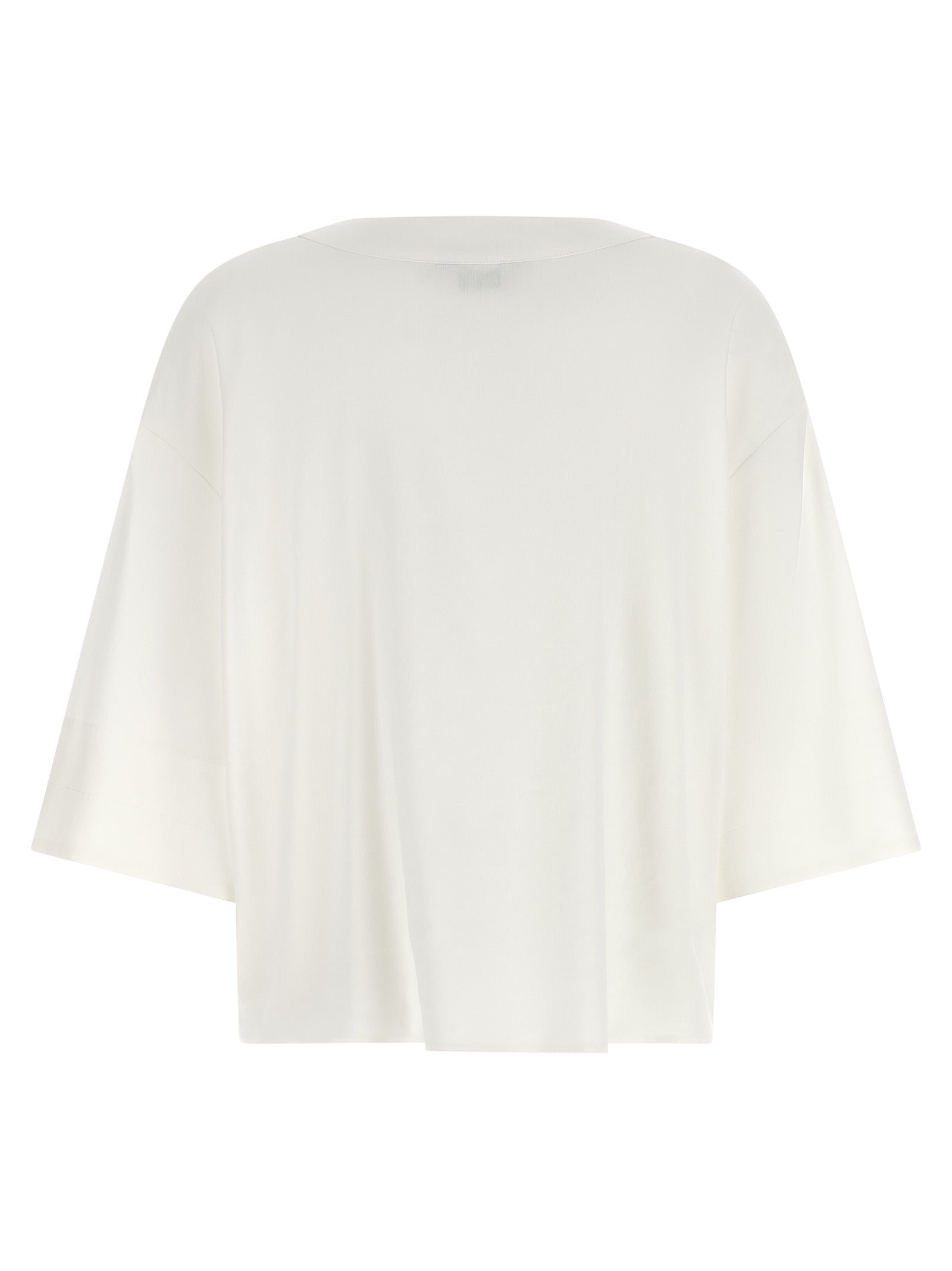 Blouse by Max Mara for women in viscose & linen white features an polished silhouette, showcasing a sophisticated boat neckline and detail for a truly polished finish.